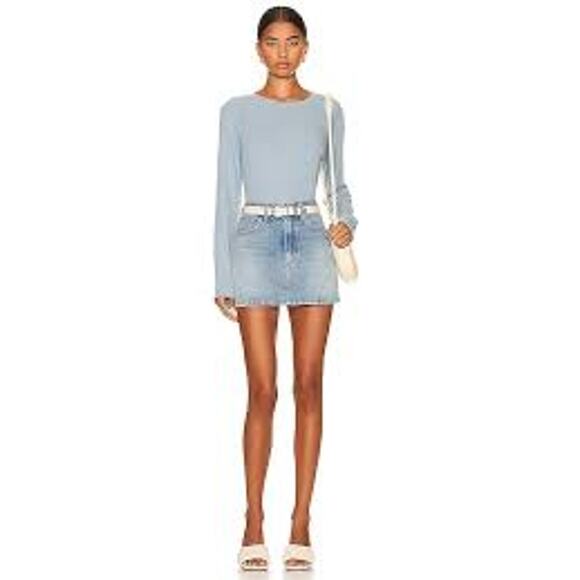 Agolde Liv Mini Skirt Jean Denim Womens Size 32 Light Wash - Picture 1 of 8